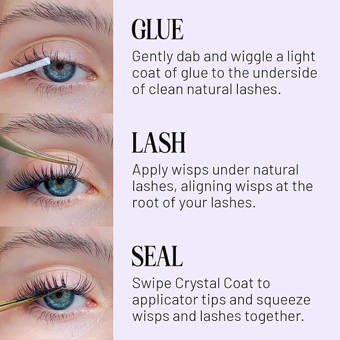 Lilac St - Originals Natural Faux Eyelash Clusters (10mm, 3 Pack) - Natural Look - DIY Lash Extension Wisps - Lightweight & Lifelike - Lasts 10 Days - Cruelty Free, Vegan, Women Founded - 30 Lashes