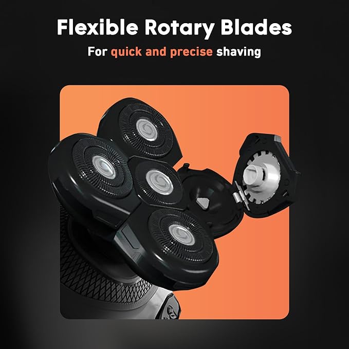 Groomie BaldiePro Cordless Bald Head Shavers for Men, Blade Refill - Waterproof Electric Head Shavers Replacement Head - Men's Rotary Head Razor for Bald Men for Smooth Shave