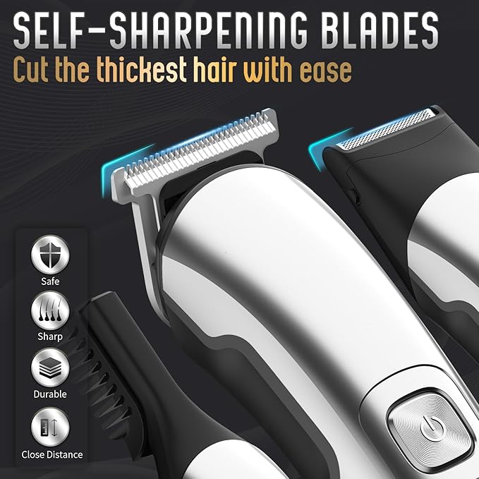 Ufree Beard Trimmer for Men, Waterproof Electric Razor for Nose, Body, Face & Mustache, Cordless Hair Clippers Shavers Grooming Kit, Gifts for Men Husband Father