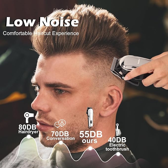 2 Pack Hair Clippers for Men Cordless Clippers for Hair Cutting Rechargeable Beard Hair Trimmer LED Display stocking stuffers for men