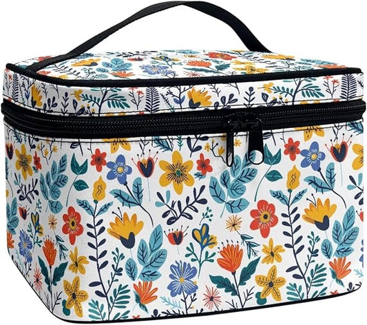JoyLamoria Makeup Bag Pouch Cosmetic Bag Toiletry Bag Desk Cosmetics Pouch Storage Decor, Flower Blossoms