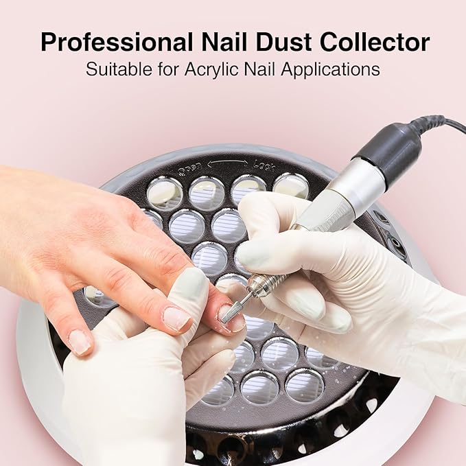 Nail Dust Collector+1 Filter 40W Turbo Vacuum No Fan Cleaner 5200RPM Suction Stronger Strong Power Professional Nail Art Salon Dust Collector Machine For Acrylic Nails