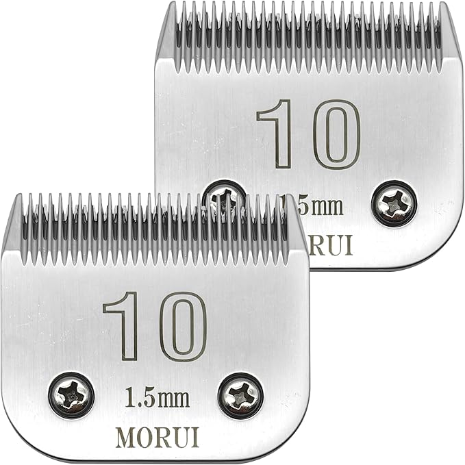 Detachable Pet Dog Clipper Blades UltraEdge Compatible with Oster A5,Wahl KM10 Series Clippers (10# 1.5mm- 2 Pack)