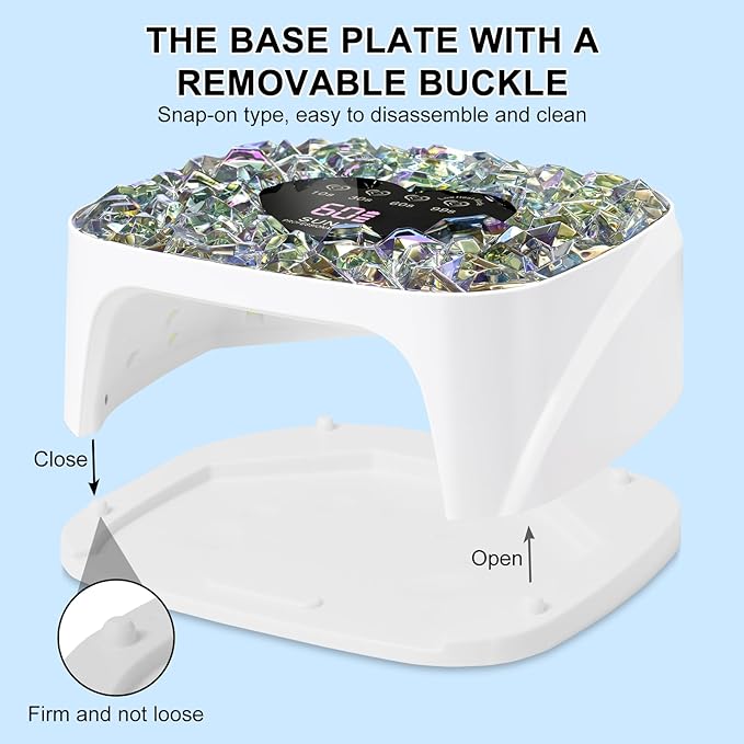 LIMEGIRL UV LED Nail Lamp Kit for Gel Polish Professional Fast White Diamond Design Curing Dryer Light Set with 4 Timers and Gloves Cordless Rechargeable Nail Art Cure Machine at Home and Salon