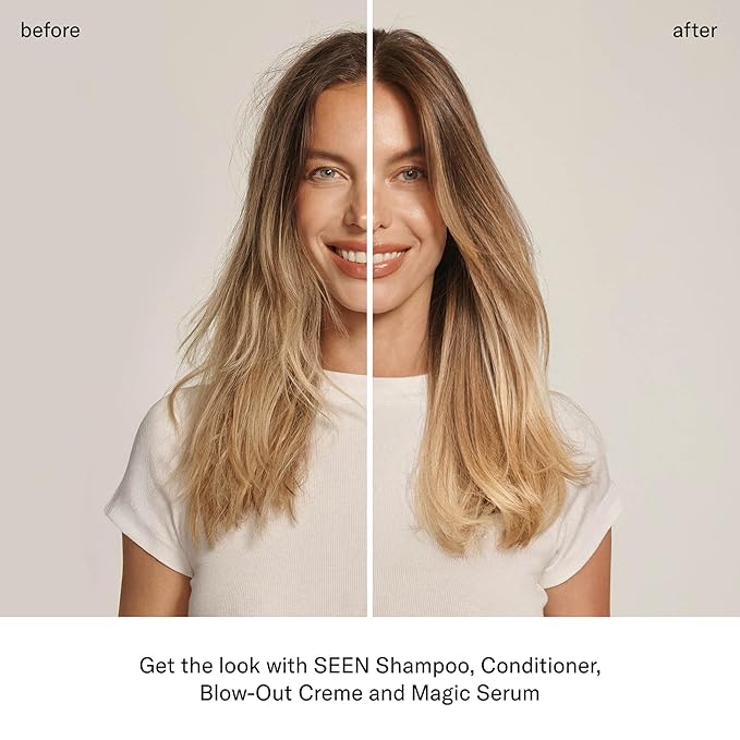 SEEN - Blow-Out Creme - Scented - Non-Comedogenic & Formulated without Sulfates Blow Out Hair Cream- Reduces Frizz- Heat Protectant- Safe for Sensitive & Acne Prone Skin