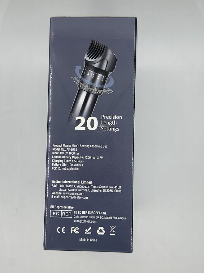 Beard Trimmer for Men, Electric Razors and Hair Clippers Set, Precision Dial Adjustable 20 Settings, All-in-One Shaving Kit for Mens Face Head Nose Body, IPX7 Waterproof Wet/Dry, USB-C Charge Dock