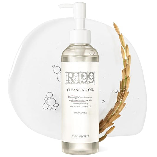 R199 Rice Cleansing Oil- Fast Emulsification, Pore-Cleansing, Blackhead Removal without Clogging Pores, Makeup Dissolving, and Hydrating Formula, Korean Skincare 6.76 Fl Oz