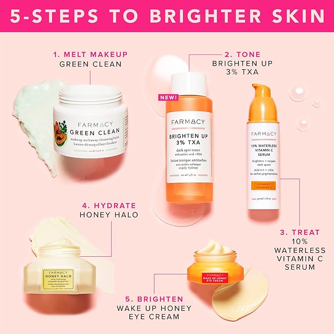 Farmacy TXA Toner and Vitamin C Serum Bundle - Brightening Toner for Face & Waterless Vitamin C Face Serum