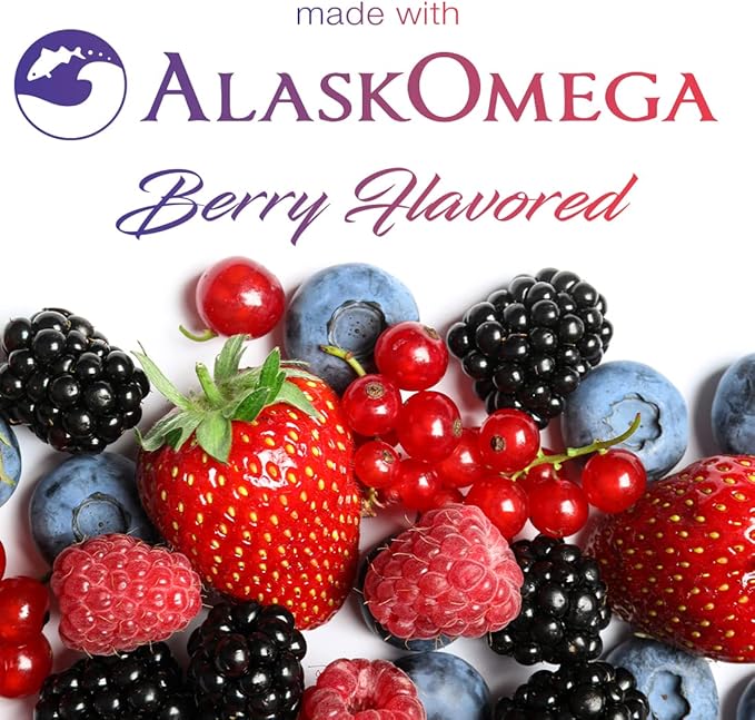 (5 Pack) Smarter Omega 3 Fish Oil, Berry Flavor, Burpless, Tasteless, 2000mg, Potent Triple Strength DHA EPA Brain Omega-3, Made with AlaskOmega®