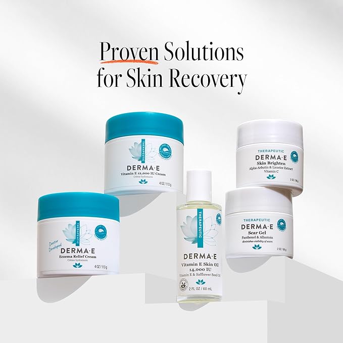 Derma E Vitamin E 12,000 IU Cream – Moisturizer for Face and Body – Multi-purpose Face Cream, Hand Cream and Body Lotion Soothes and Protects, 4 oz