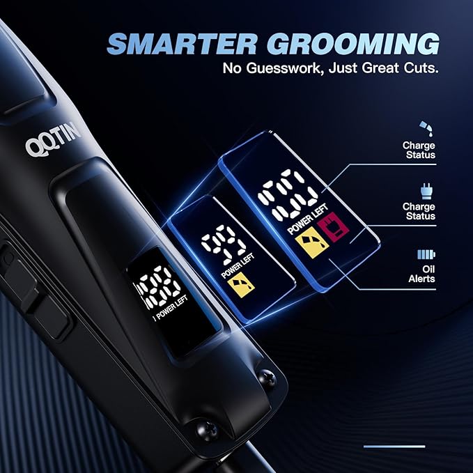 Hair Clippers for Men, Cordless Hair Trimmer for Hair Cutting with Long Battery Life, 8500RPM Electric Clippers and Trimmers Set for Self-Haircut and Family Use (Black)