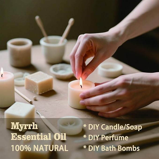 Myrrh Fragrance Oil-Myrrh Essential Oil 4.33oz (130ml)-100% Pure Natural Scent for Diffusers, Candles, Soap Making & Aromatherapy-Relaxing Home & Gift Essential Oil for Bath, Massage