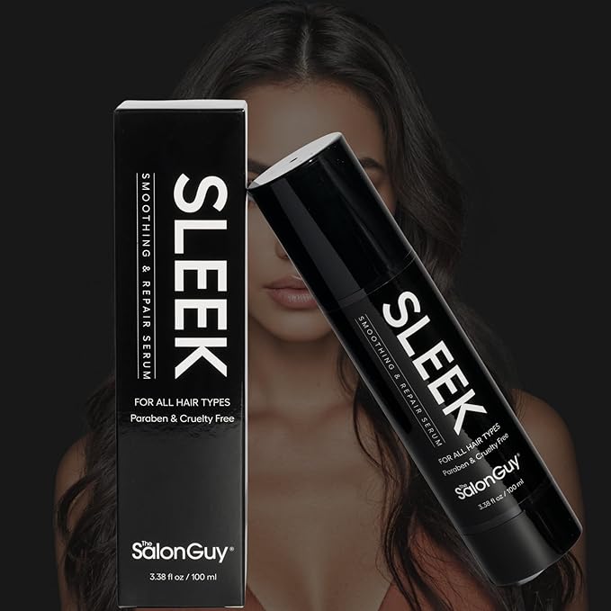 THESALONGUY SLEEK Hair Serum for Frizzy and Damaged Hair - Blend with Jojoba, Argan, Avocado & Marula Oil - UV, Color & Heat Protectant Serum - Nourishes & Repair - Ideal for Men & Women