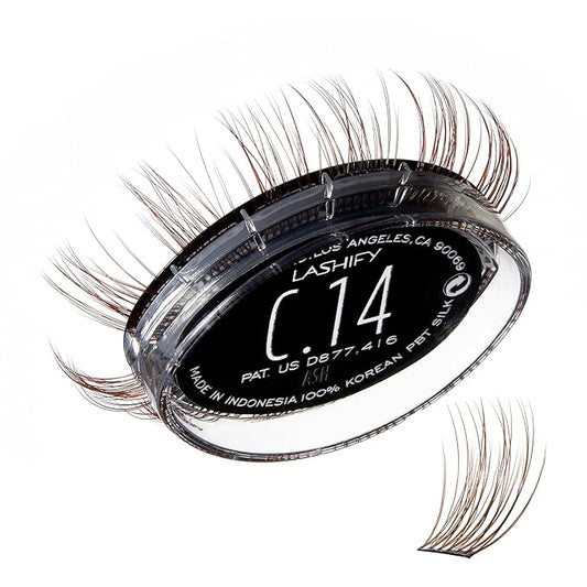 Lashify Curl 14mm Gossamer Eyelash Extensions Refill, Ash Color, DIY False Lashes for a Natural Look
