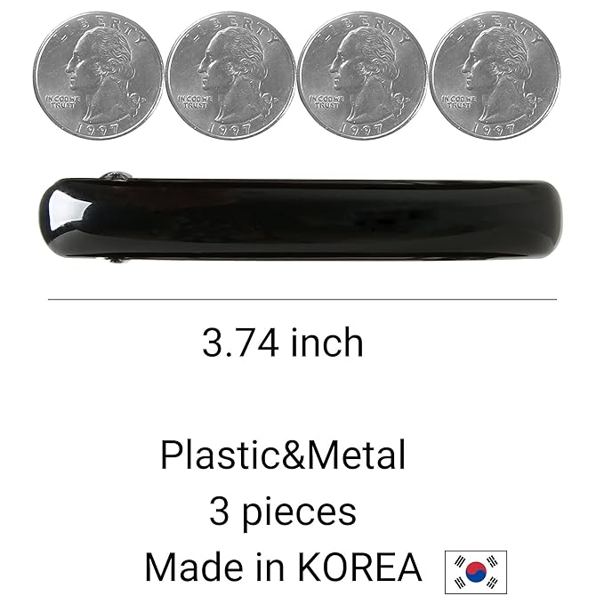 Stylish Tortoise Shell Hair Clip - Autoclasp Barrettes For Styling in an Updo, Bun, Ponytail - Strong Korea Made Accessory for Thick, Medium Volume Hair - Set of 3 Pieces, 3 Colors
