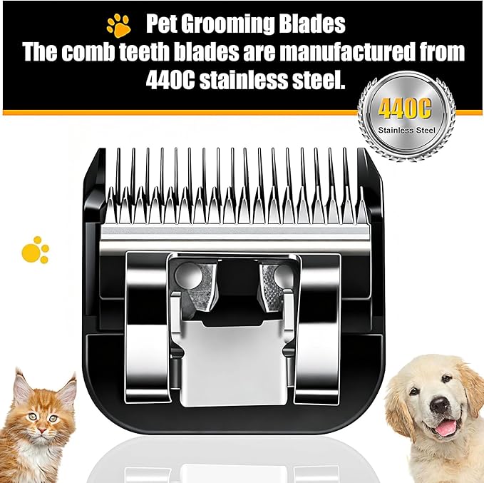 Dog Grooming Clipper Blades Replacement Compatible with Andis Dog Clippers,Most OsterA5, Wahl KM Series Pet Clippers (Black(4FC))