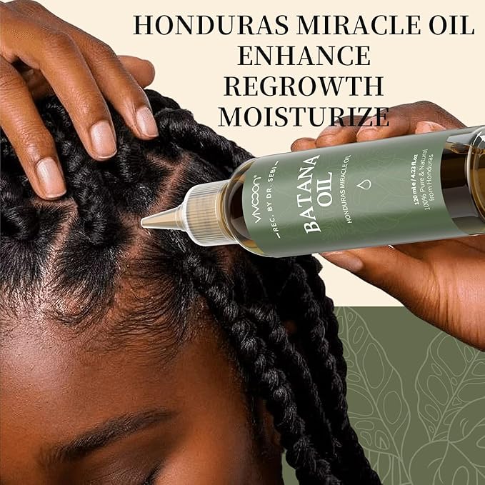 Batana Oil for Hair Growth,100% Pure & Natural Raw Batana Oil, Dr. Sebi Organic from Honduras,Care for Hair Thickness,Scalp&Skin,4.23 fl oz,1 Bottle with 2 Caps