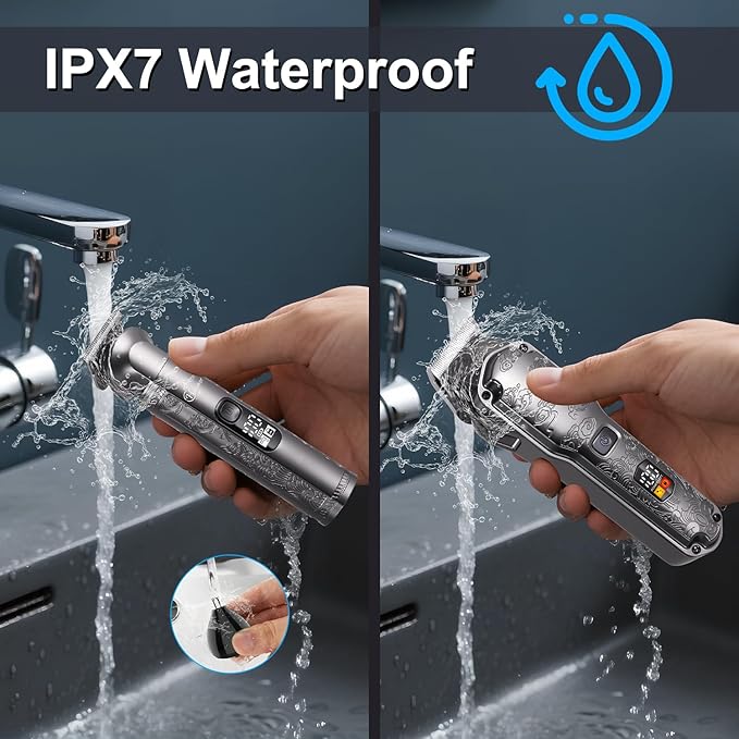 Hatteker Professional Hair Clippers for Men Beard Trimmer Clippers and Trimmer Set Waterproof T-Blade Trimmer Cordless Grooming Kit Nose Body Hair Trimmer Barber Clippers Hair Cutting Kit