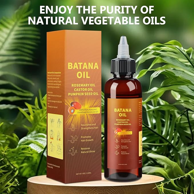 Natural Batana oil for hair growth,Batana Oil, Rosemary，Castor Oil，Pumpkin Seed Oil，4in1 Liquid Batana Hair Oil for All Hair Types (1PCS)