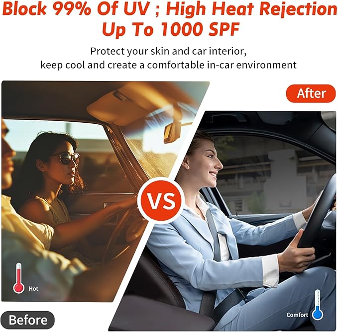 Ceramic Nano Ceramic Window Tint for Cars, Automotive Auto Car Window Tint Film for Car Privacy Film, VLT 5% Percent, Blocks UV/IR Rays, Heat/Glare, 30in-15ft