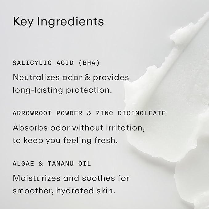 PHLUR Vanilla Skin Natural Deodorant - 48 Hour Odor Protection Natural Baking Soda Free & Aluminum Free, Salicylic Acid, Arrowroot Powder, Algae & Tamanu Oil - No Residue or Irritation