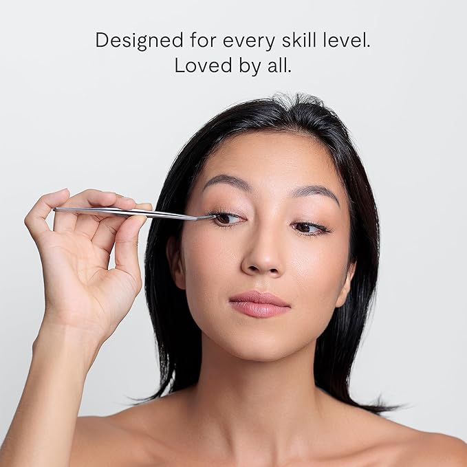 Silly George Single-Size Pop-On Lashes - DIY 1-Step Pre-Glued Faux Eyelash Cluster Kit, Natural Look Extensions, Pack of 24 Individual Clusters, Black - Rosy, 10mm