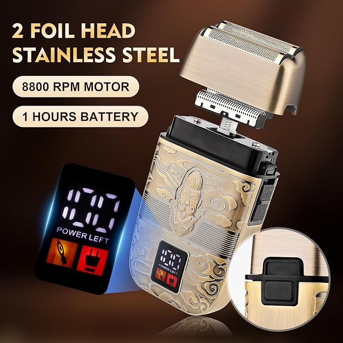 Karrte Men’s Grooming Kit Professional Hair Clippers and Shaver for Men,Electric Razor and Nose Trimmer Set,Beard Trimmer with 2 Foil Head,Gifts for Men