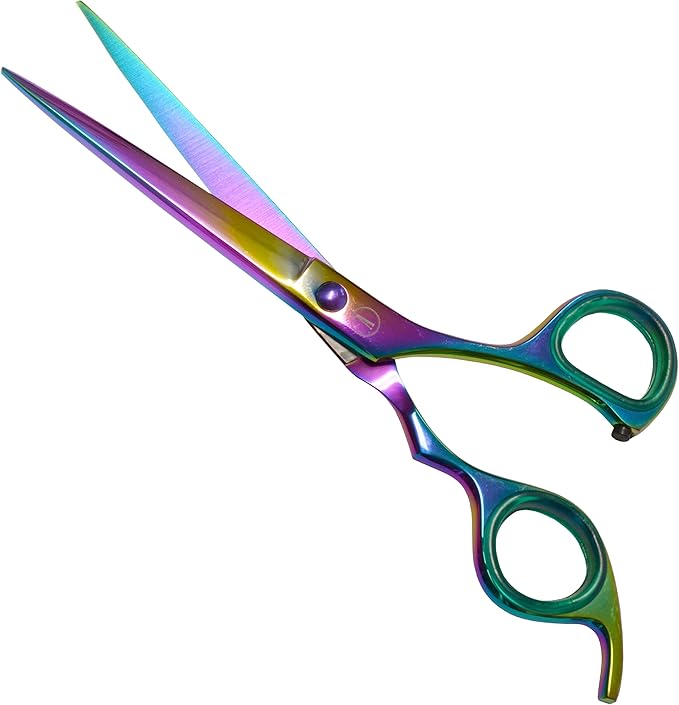 ANDUSTRIAL - Professional Hair Cutting And Thinning Scissors/Shears For Men/Women/Home/Salon - Premium High Carbon Steel Quality - Smooth And Sharp - 7 Inch, Multi Colored