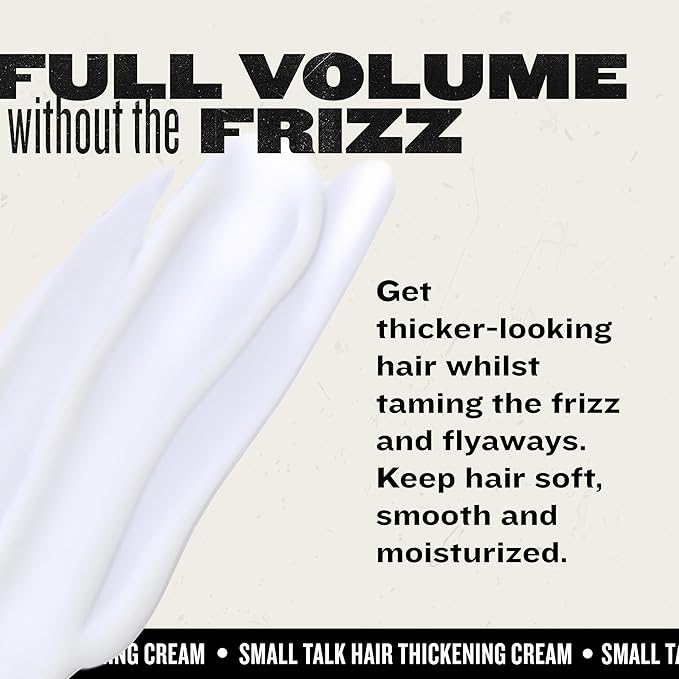 Bead Head by TIGI Small Talk MINI 3-in-1 Hair Thickening Cream - Use for Voluminous Hair - For Fine, Thin & Flat Hair - Use on Damp Hair - Premium Hair Thickening Products - 8 oz (3 Pack)