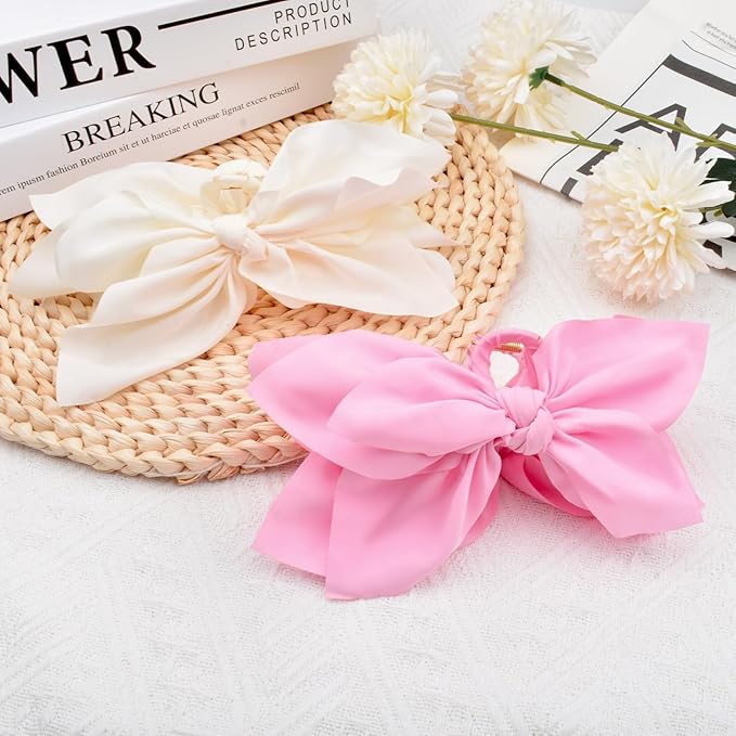 Bow Claw Clips Bow Hair Clips 2PC Big Hair Bows for Women Butterfly Styling Large Hair Clips for Thick Hair for Girls Hair Accessories for Women