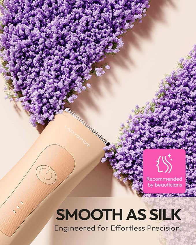 MANSPOT LADYSPOT™ Finishing Trimmers, Electric Shaver for Women, Hair Trimmer for Womens, Shaving & Grooming Sets Kit with 3 Guard and Replaceable Ceramic Blade Heads, Waterproof Wet/Dry(Orange)