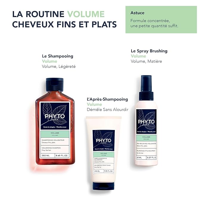 PHYTO VOLUME Volumizing Blow Dry Spray, Instant Volume, No Stiffness, Heat Protection, For Fine Hair, Thin Hair, Silicone Free, 5.07 fl. oz