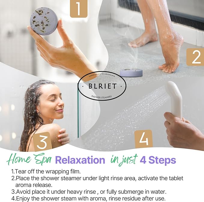 Shower Steamers Aromatherapy BLRIET 8 Pack Gifts for Women Stocking Stuffers Birthday Christmas White Elephant Gifts for Adults Her Mom Him Home Spa Gym Natural Essential Oil Travel Essentials
