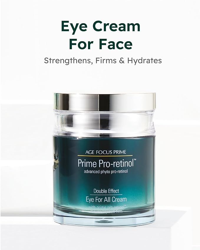Isa Knox AGE FOCUS Prime Double Effect Eye For All Cream Set (3.4fl oz) - Korean Skincare Set, Lightweight Rich Eye Cream, Toner, Emulsion by LG Beauty. Daytime Retinol.