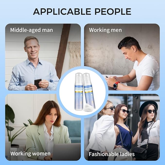 5% Minoxidil Foam for Men & Women, Hair Regrowth Treatment for Thinning Hair & Beard Growth, Extra Strength Topical Foam, Clinically Proven Hair Loss Treatment, 6 Month Supply (14OZ Total)