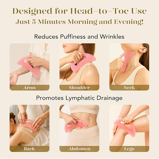 BAIMEI IcyMe Gua Sha Resin with Handle,Large Body Guasha Tool for Neck Back,Leg Massager Tool,Gua Sha Facial Massage Tools for Skin Care,Spa Gifts for Women