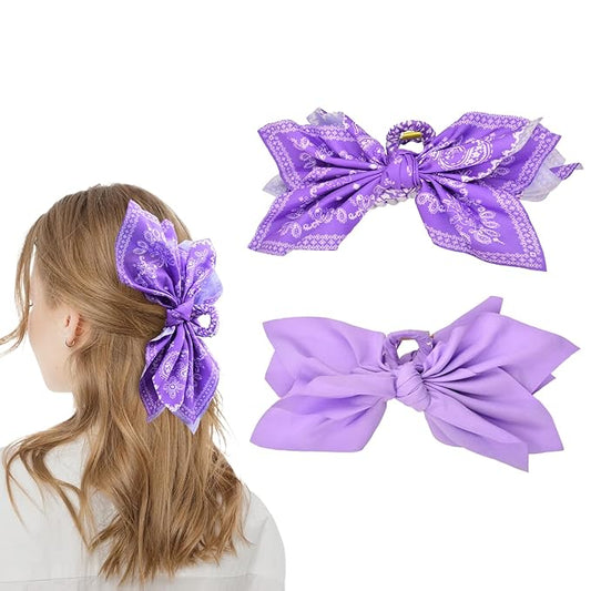 Bow Claw Clips Bow Hair Clips 2PC Purple Big Hair Bows for Women Butterfly Styling Large Hair Clips for Thick Hair for Girls Hair Accessories for Teen