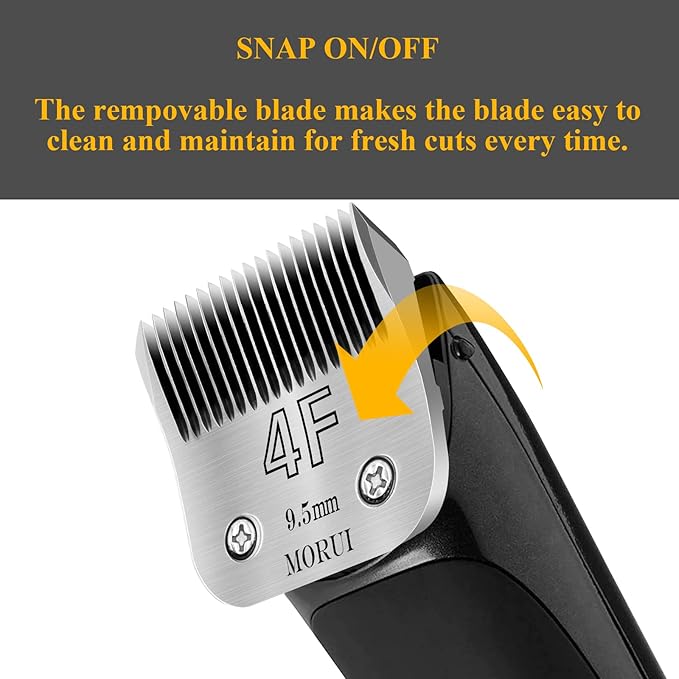 4F Cut Length 3/8"(9.5mm) Detachable Pet Dog Clipper Blades UltraEdge Series Clipper Blades for Dog Grooming Compatible with Most Andis,Oster A5 Wahl KM Series Clippers