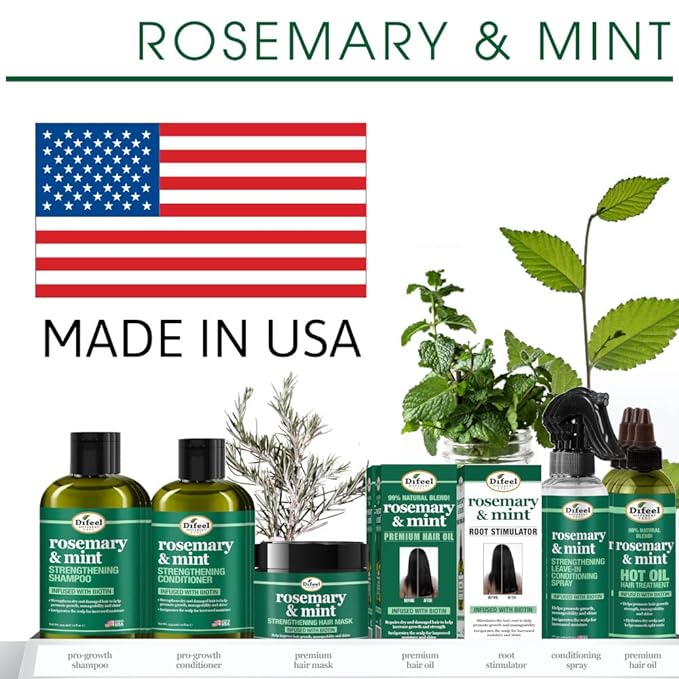 Difeel Rosemary and Mint Root Stimulator Oil with Biotin for Hair Growth, 7.1 oz. - Hair Growth Scalp Treatment