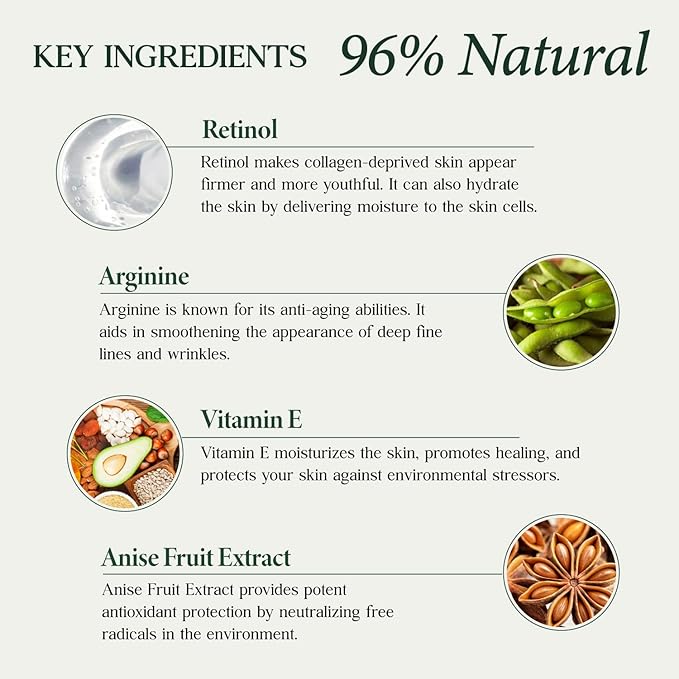 CLARA'S NEW YORK Retinol Facial Serum with Vitamin E – Hydrating, Firming & Skin-Supportive – 30ml / 1 Fl Oz – Made in US