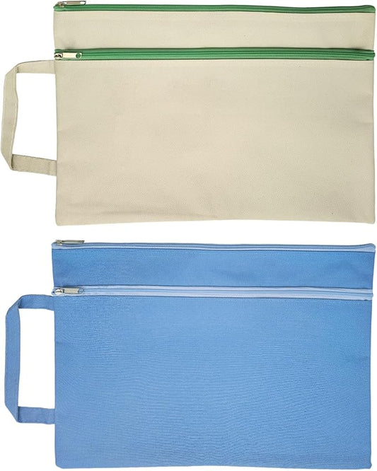 A4 Mesh Zipper Pouch, Waterproof File Bag with Handle,Foldable Document Organizer for School, Office, Travel - Durable Folder with Puzzle Project/Cross Stitch (2)