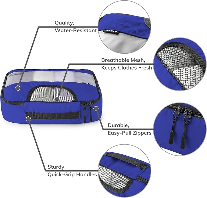 Veken 6 Set Compression Packing Cubes for Travel Essentials Luggage Accessories