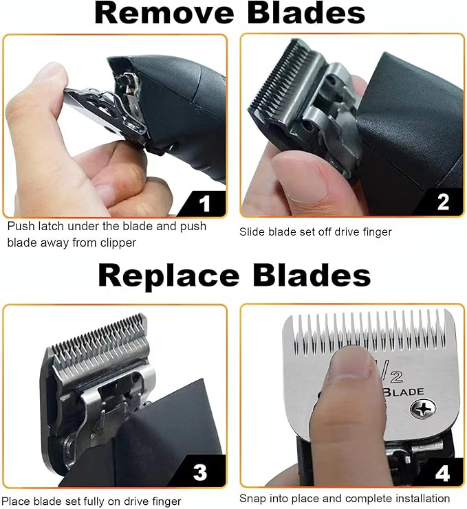 Professional Detachable Replacement Ceramic Blades set,compatible with oster Classic 76/Star-Teq/Power-Teq andi A*dis AGC,BDC,BGC,MBG Series Clippers (Size 1-1/2+3-1/2)