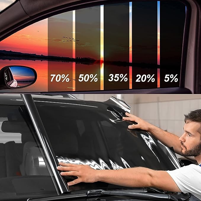 Window Tint Film for Cars, 70% VLT 24" in x 11.5'Ft Ceramic Window Tints, Blocks 99% UV & IR Rays, Heat Resistant Anti Glare Film for Windshield, Scratch Resistant Sun Shade Auto Tint Roll