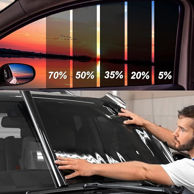 TOYOCO 70% VLT Ceramic Car Window Tint Film - (20in*10ft) Window Privacy Film, 99% Blocks UV & 92% IR Ray, Glare Reduction Blackout Window Film Auto Car Windshield Sun Shade Roll