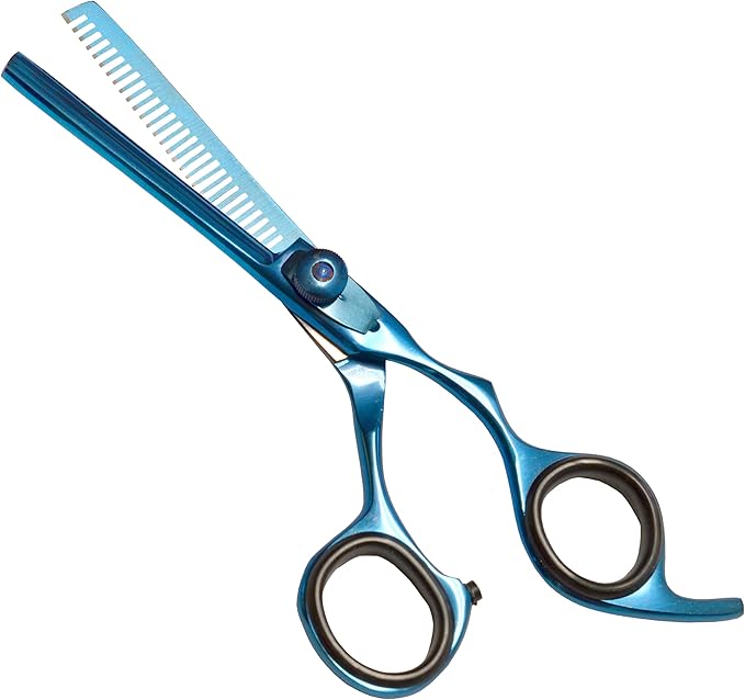 ANDUSTRIAL - Professional Hair Cutting And Thinning Scissors/Shears For Men/Women/Home/Salon - Premium High Carbon Steel Quality - Smooth And Sharp - 6.5 Inch, Blue