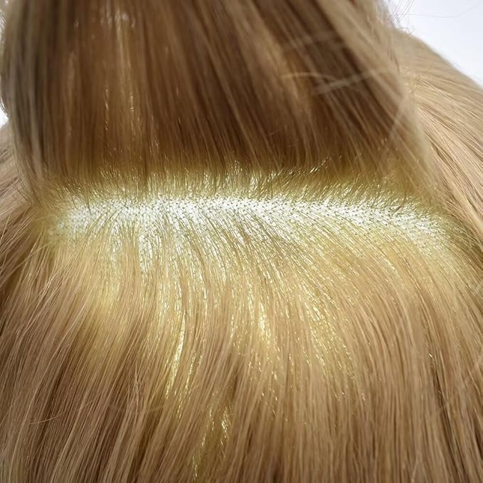 FACE MIRACLE Mens Toupee Lace Front Hairpieces Soft Human Hair Replacement System Natural Hairline Toupee for Men French Lace Poly V-Looped Mens hair Units 7"X9" #22R