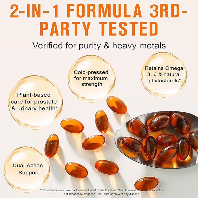 Pumpkin Seed Oil Capsules, 2 in 1 Pumpkin Seed Extract 300 Softgels,Supports for Hair Growth