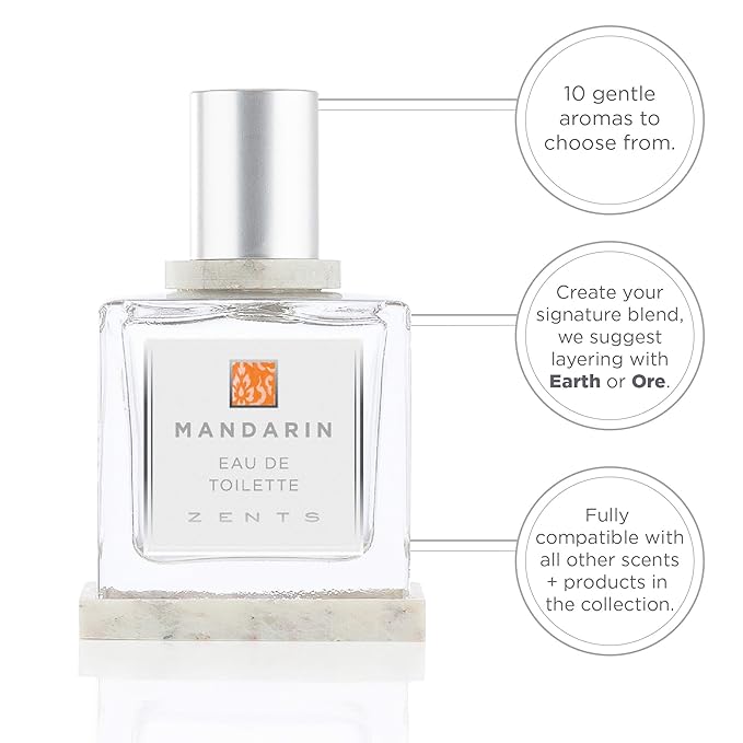 Zents Eau de Parfum (Mandarin) for Women & Men | Long-Lasting Clean Fragrance with Ginger, Mandarin & Cardamom | Citrusy & Spicy Scent | 1.69 oz