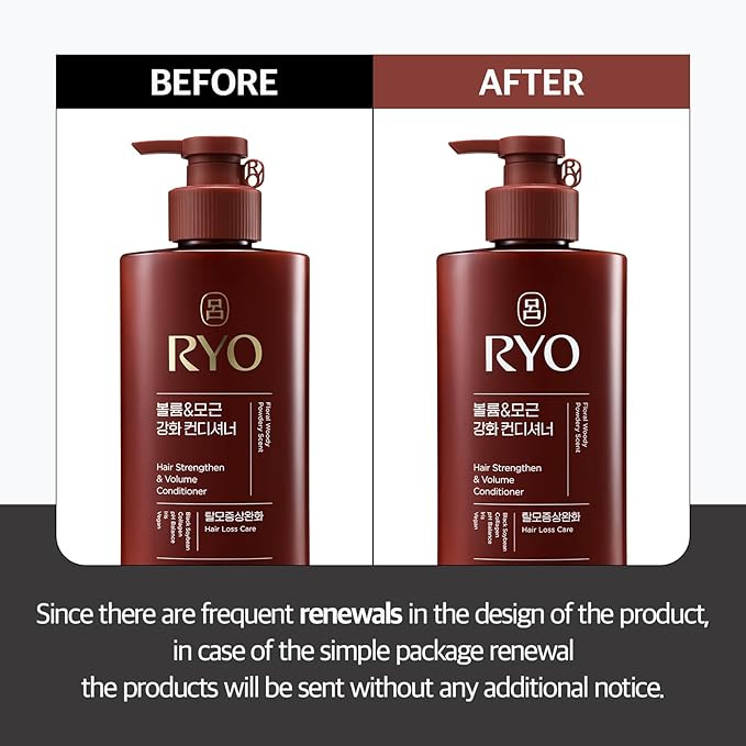 RYO Strengthen & Volume Conditioner with Korean Ginseng & Caffeine - Volumizing and Revitalizing for Fine Hair, Anti Loss Care, Strengthening hair roots, 16 Fl Oz.